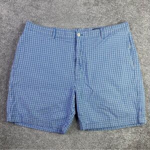 Vineyard Vines Club Shorts Men’s 38 Blue Twill Gingham Seersucker Lightweight